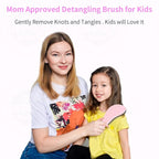 79STYLE 3pcs Detangler Brush Tangle Free Hair Brushes For Kids Knot Free No Pain Detangling Kids Hair Brush Combs For Curly Fine Hair (Size 7.4 Inch -Purple)