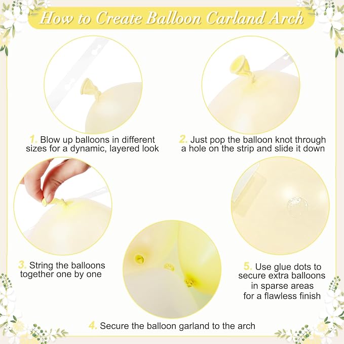 Yellow Balloon Arch Kit for Baby Shower Bridal Shower Decorations | 108Pcs - Image 7