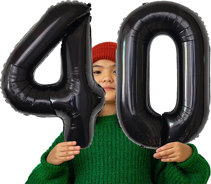 SINBEE Black 40inch Reusable Mylar Foil Balloon, Anniversary, Party Decorations - Image 4