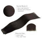 WENNALIFE Clip in Hair Extensions Real Human Hair, 24 Inch 140g 7pcs Remy Hair, Dark Brown Straight Natural Extensiones De Cabello Humano Con Clip Ins