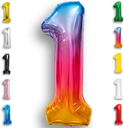 Rainbow Number Balloons 1 Mylar Foil 40 Inch by Unknown