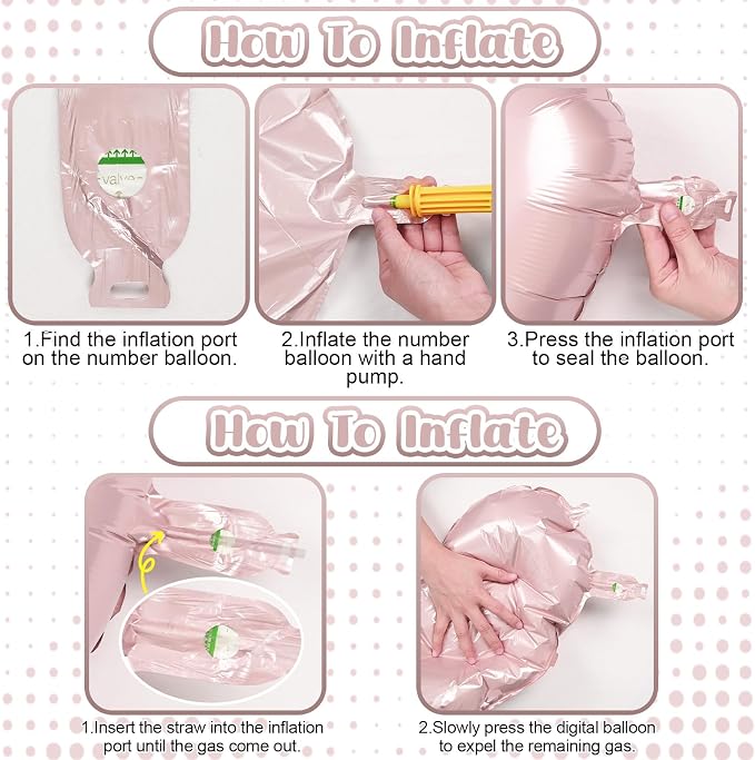 Pastel Pink 12 Balloons Number for Girls, Big Light Blush Pink Foil 1 & 2 - Image 4