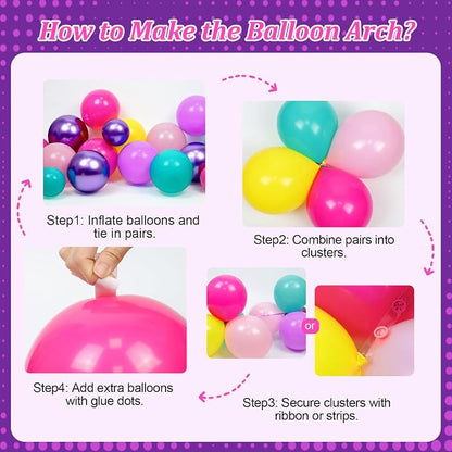 143pcs Pink and Purple Balloon Arch Kit - Image 3