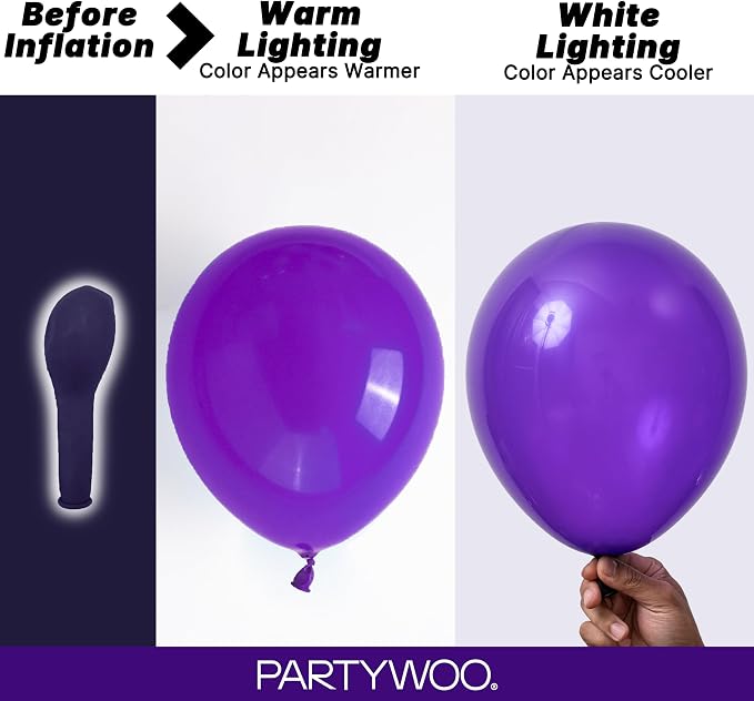 PartyWoo Dark Purple Balloons 120pcs Royal Purple Color 18 12 10 5 Inch | 18 12 - Image 4