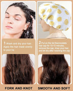 YIZIJIZI 2 Pieces Heat Cap for Deep Conditioning, Conditioning Cap Made of Aluminum Foil for Home and Salon Use, Hair Dyeing（Yellow, small）