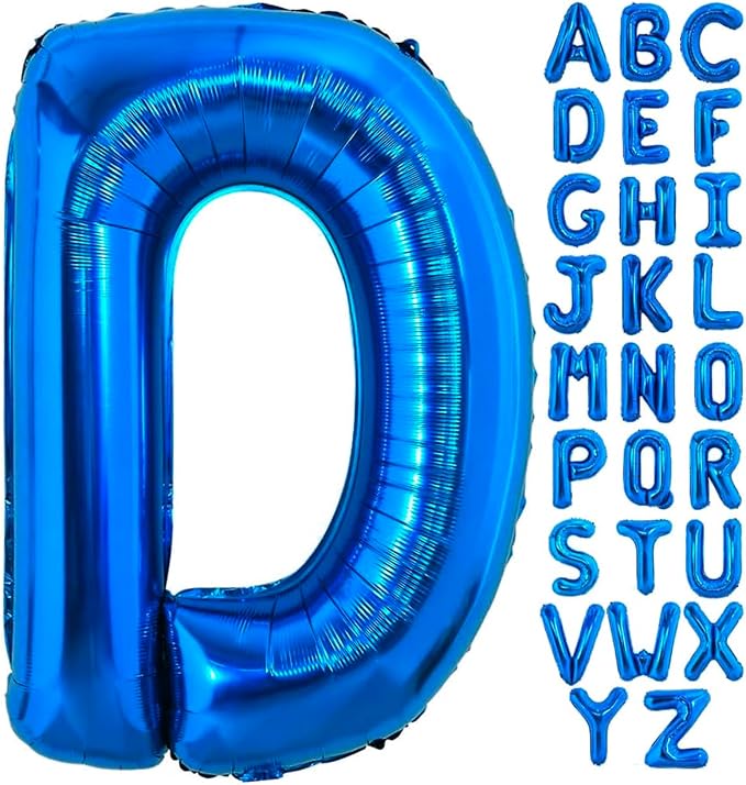 40 Inch Blue Letter D Balloons Alphabet D Letter Balloons Foil Mylar Big Letter by BBPOOL