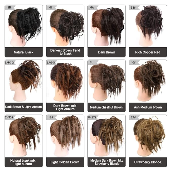 HMD Messy Bun Hair Piece Hair With Elastic Rubber Band Extensions Hairpiece Synthetic Hair Extensions Scrunchies Hairpiece for Women
