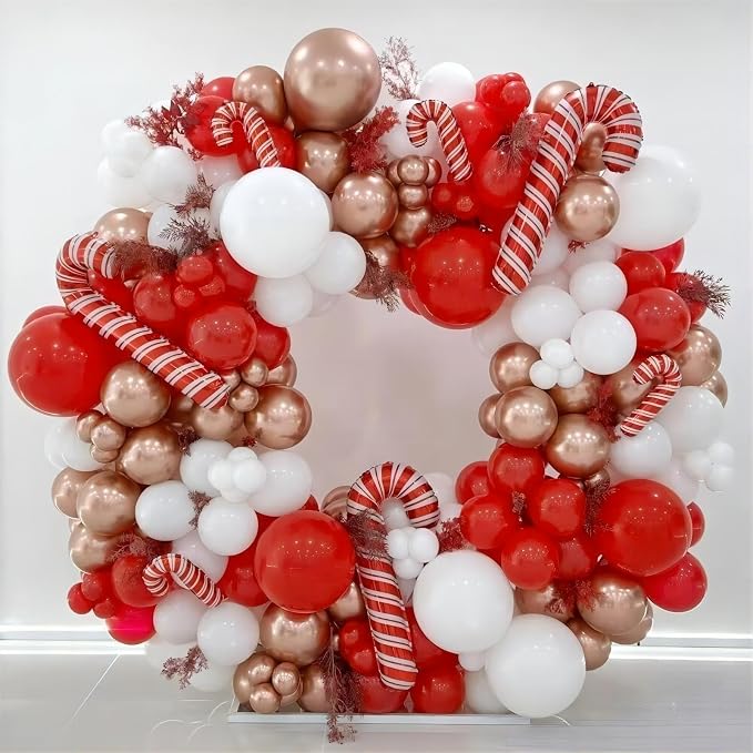 130pcs 18 12 10 5 Inch Red and White Balloons Garland Arch Kit | Different - Image 4