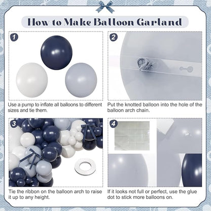 Blue White Balloon Arch Kit - Image 5