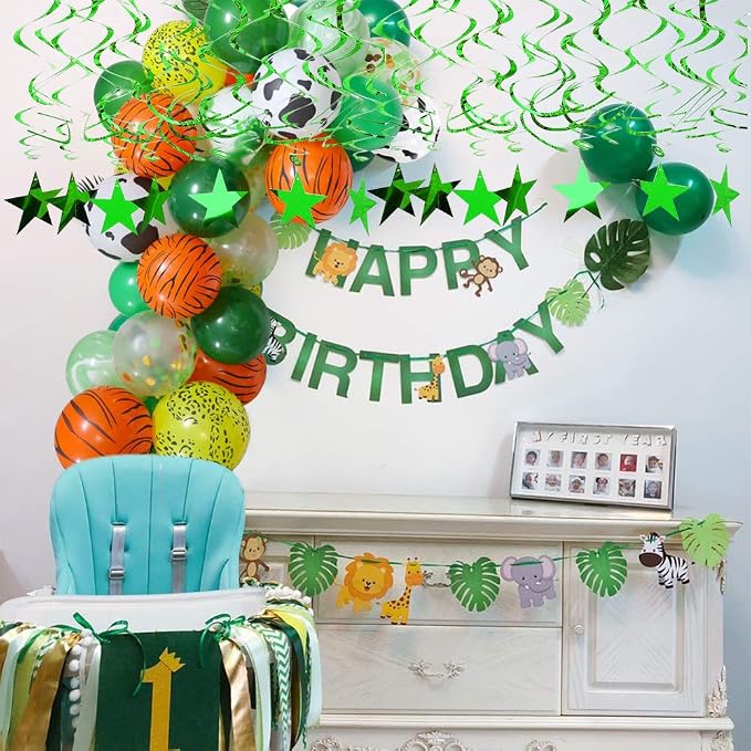 BEISHIDA Green Star Hanging Swirl Decorations, Hanging Gold Party Supplies - Image 6
