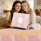 Birthday Gifts for Women Self Care Package Get Well Soon Gift Baskets, Thinking of You Sympathy Spa Gift Set w/ Crochet Flower Bouquet, Unique Christmas Gifts for Women Mom Her Best Friend Sister Wife