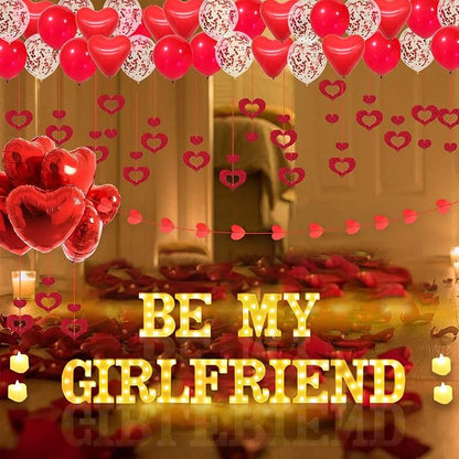 Be My Girlfriend Light Up Letters Proposal Decorations - Image 3