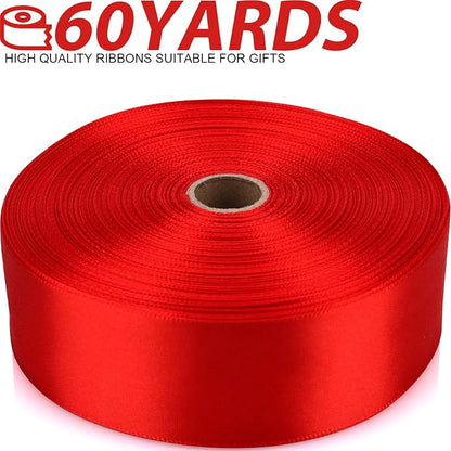 1-1/2 Inch 60 Yards Red Solid Satin Ribbon - Image 2