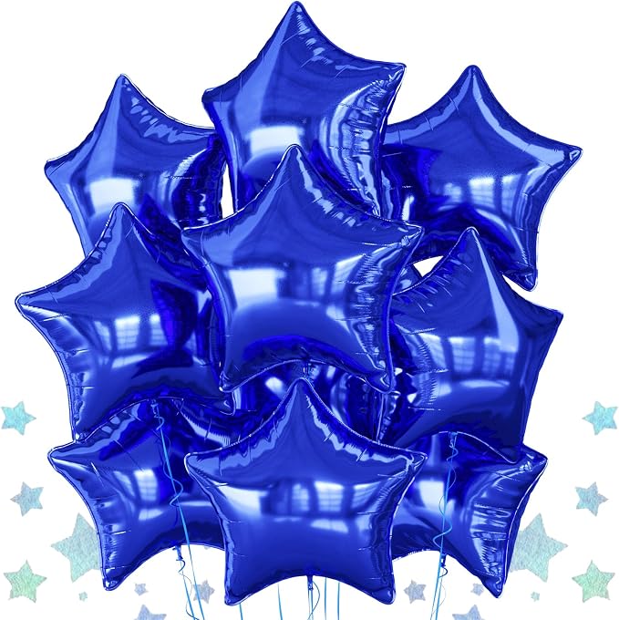 Biapian Blue Star Foil Balloons, 18 Inch Aluminum Balloon by BIAPIAN