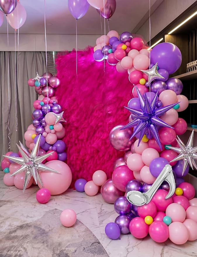 Pink and Purple Balloon Garland Arch Kit，Birthday Party Decor | 144 PCS Purple - Image 7
