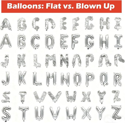62 Pcs Silver Letter Balloons, Custom 2 Set A-Z Set - Image 4
