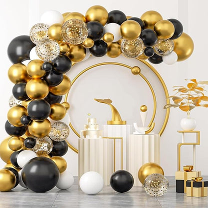 Archloon Black and Gold Balloons Arch Kit, Balloons Arch Kit by Aarchloon