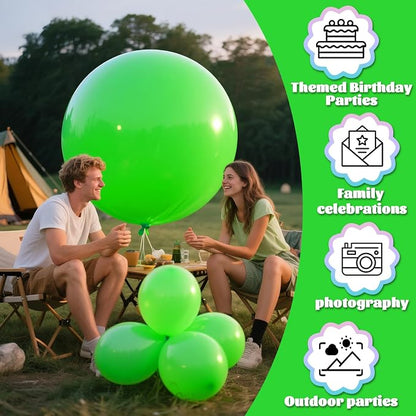 Lime Green Balloons 9pcs 36 Inch Extra Large Big Jumbo Giant Neon Yellowish - Image 3