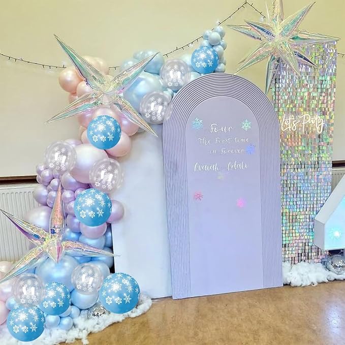 Pearl Purple and Blue Balloons 50pcs, Winter Wonderland Pearl Purple Blue White - Image 4
