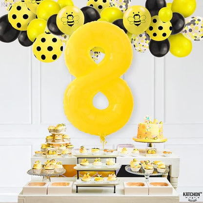 KatchOn Yellow Number 8 Balloon 40 Inch, 8 Balloon | 8th Birthday Decorations - Image 3