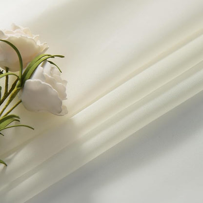 SpaceDresser Basic Rod Pocket Sheer Voile Window Curtain Panels Ivory 1 Pair 2 - Image 6