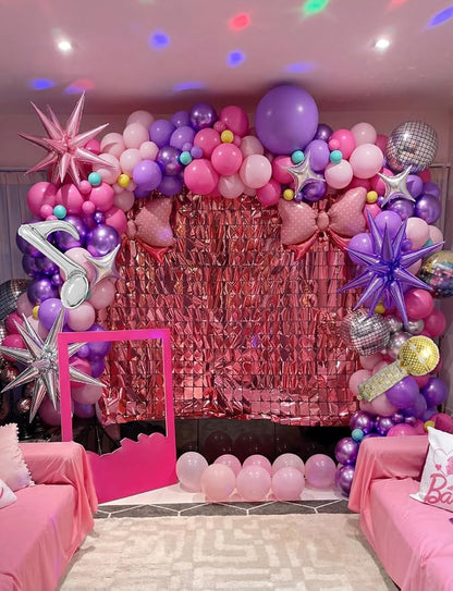 Pink and Purple Balloon Garland Arch Kit，Birthday Party Decor | 144 PCS Purple - Image 9