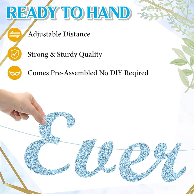 Ctosree Love Laughter & Happily Ever After Banner, Pre-strung, Ever After - Image 5
