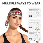 Men's Women Animal Rose Flowers Cheetah Leopard Print Floral Sports Sweat Band Multi Style Fashion Head Ribbon Headwear for Yoga Fitness Shower