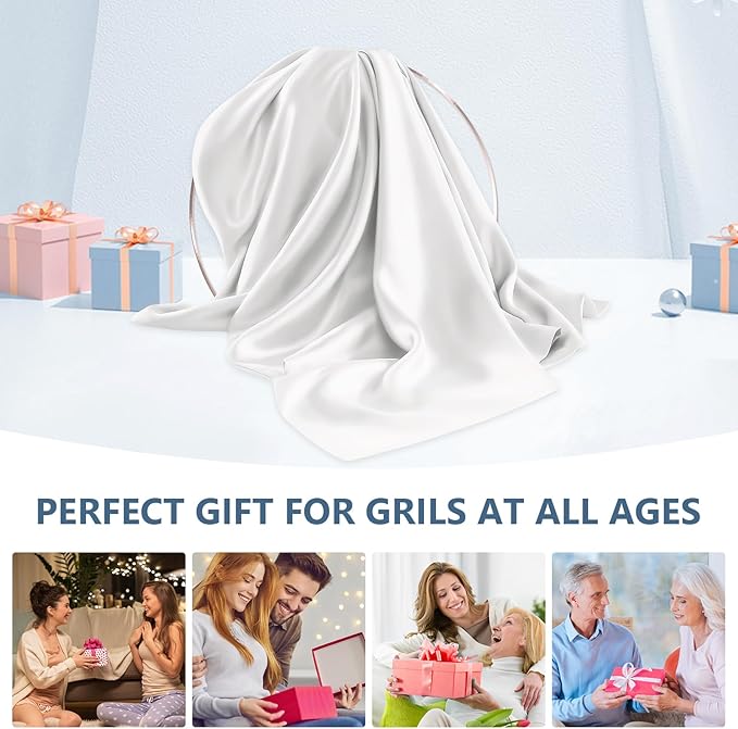 Silk Pillow Cases 2 Pack King Size Mulberry Silk Pillowcase Set of 2 for Hair & Skin 36 x 20 Inches 22 Momme Grade 6A Silk Soft Breathable Cooling with Hidden Zipper, White
