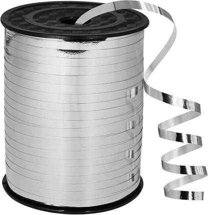 500 Yards Silver Shiny Metallic Curling Ribbon by Gliberli