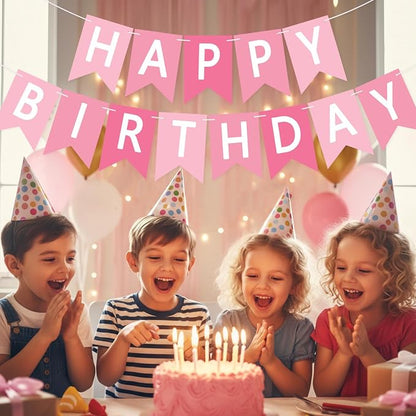 Happy Birthday Banner Sign, Birthday Garland Wall Door Hanging Banners Flag - Image 4