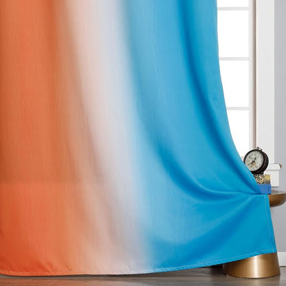 Orange and Blue Blackout Curtains 96 Inches Long, Full Light Blocking Gradient - Image 6