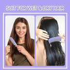 RHOS Medium Tooth Detangling Comb Set for Curly/Straight/Short/Thick Hair, Wet & Dry Use - Pink & Purple