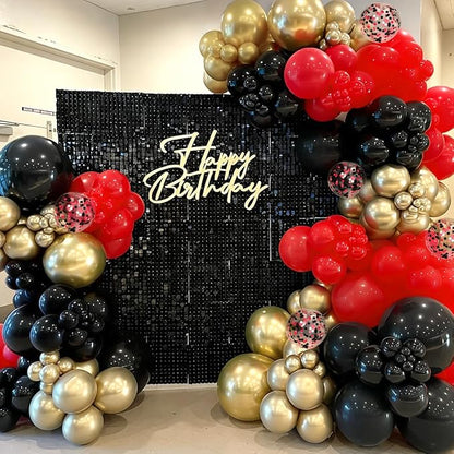 Red Black Gold Balloons Garland Arch Kit - Image 4