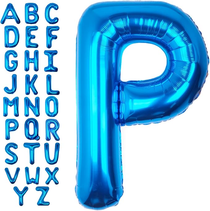 40 Inch Blue Letter P Balloon Big Foil Helium Letter Balloons A-Z | Giant Large by SULALABOO