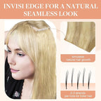 GOO GOO Invisi Edge Tape in Hair Extensions Human Hair, 18D/22F Dirty Blonde Highlights 20pcs 10inch 30g, Virgin Remy Hair, Seamless Injected Tape, Natural Look