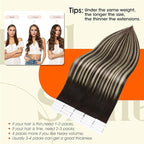 Full Shine Hair Extensions Tape ins Color 2/60/2 Tape in Hair Extensions Real Human Hair 50G Glue in Extensions Seamless Tape ins Human Hair 18Inch Remy Invisible Human Hair 20Pcs for Women Add Length