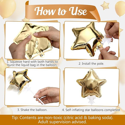 60 Pcs Mini Star Self Inflatable Balloons Bulk - Image 2