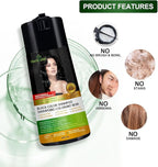 Herbishh Black 3 in 1 Hair Dye Shampoo 400 ML PPD + Hair Color Stain Protector – Dye Shield or Defender for Skin