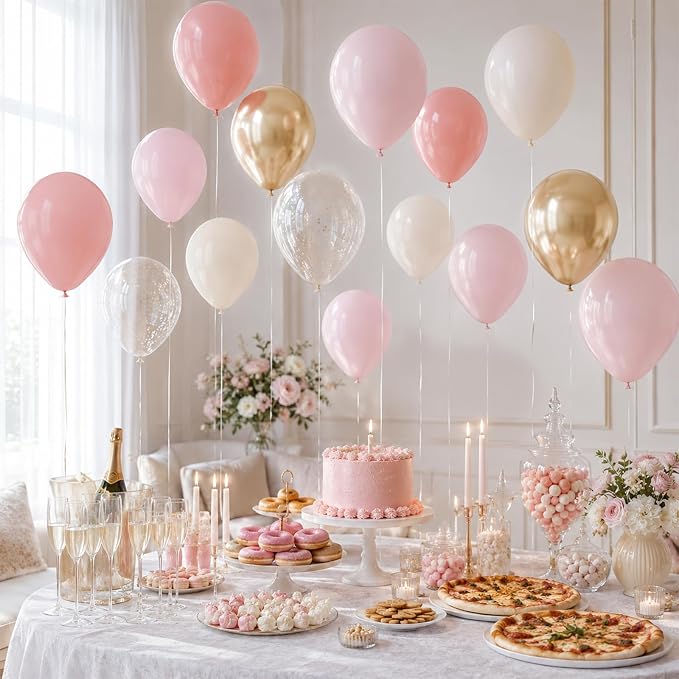 Dusty Pink Gold Balloons - Image 5