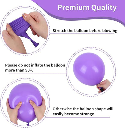 RUBFAC Pink and Purple Balloon Bithday Balloons - Image 3