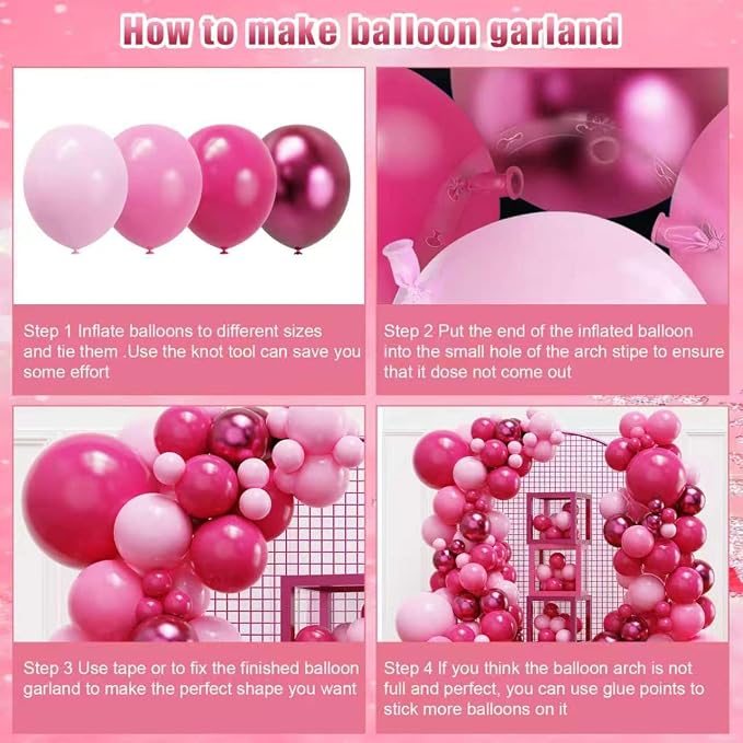 YMSZ Pink Balloon Garland Arch Kit, Baby Shower, Valentine's Day Party - Image 2