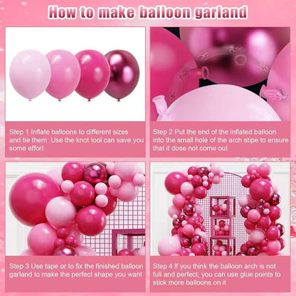YMSZ Pink Balloon Garland Arch Kit, Baby Shower, Valentine's Day Party - Image 2