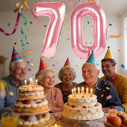 40 Inch Number 70 Balloons for 70th Birthday Party Decorations, 0-100 Jewelry - Image 2