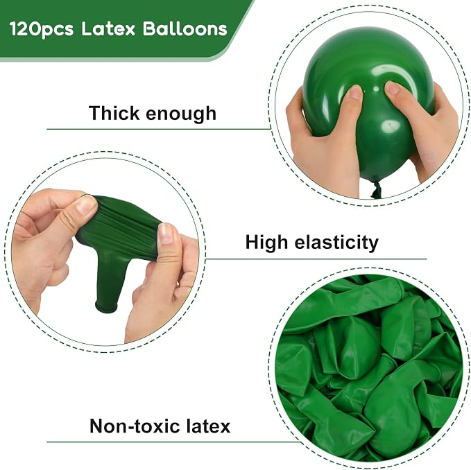 RUBFAC Green Balloons 120pcs 12 Inch, 2026 International Football Game Decor - Image 4