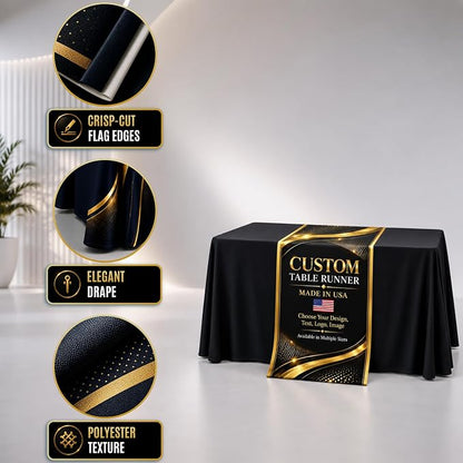Custom Table Runners with logo by BCB Trade Show Display Printed in USA | 72 - Image 5