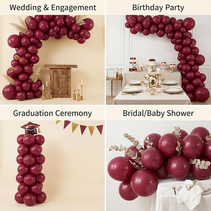 102pcs Burgundy Balloons Garland Arch Kit, 18 12 10 5 Inch Balloons | Balloons - Image 4