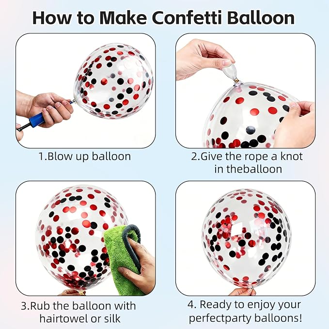 Red Black and White Balloons, 12 Inch | Latex Balloons - Image 3