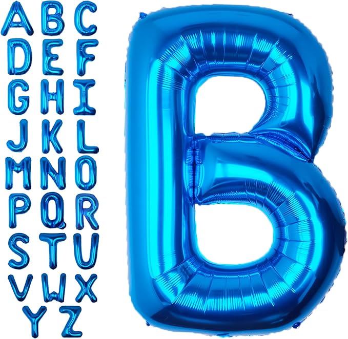 40 Inch Blue Letter B Balloon Big Foil Helium Letter Balloons A-Z | Giant Large by SULALABOO