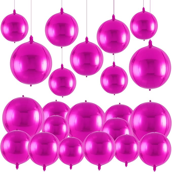 18 Pcs Foil Balloons Shiny Round Balloons Set Large Balloon Garland Arch - Image 5